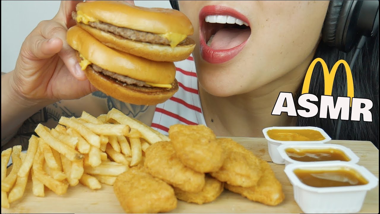 ASMR McDonalds Chicken Nuggets Cheeseburger EATING SOUNDS SAS