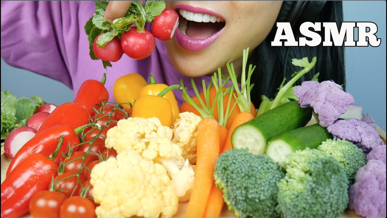 Asmr Raw Fresh Veggies Extreme Crunch Eating Sounds No Talking Sas