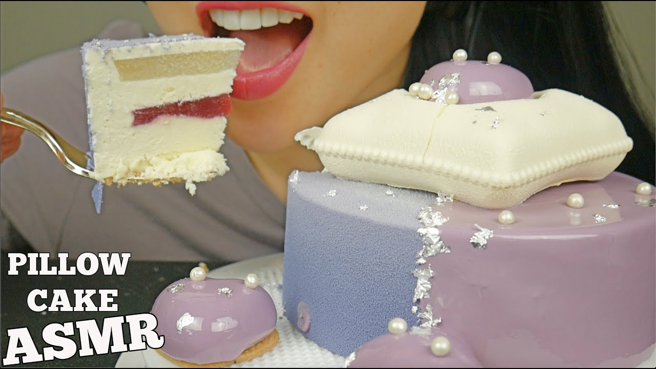 Asmr Purple Ombre Pillow Cake Soft Eating Sound Sas Asmr Asmrhd